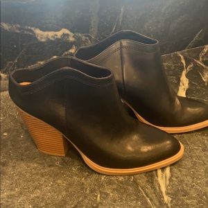 Black leather booties